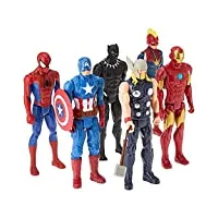 marvel hasbro titan hero series, multipack de 6 figurines de 30 cm à collectionner, pour enfants à partir de 4 ans exclusivité sur amazon